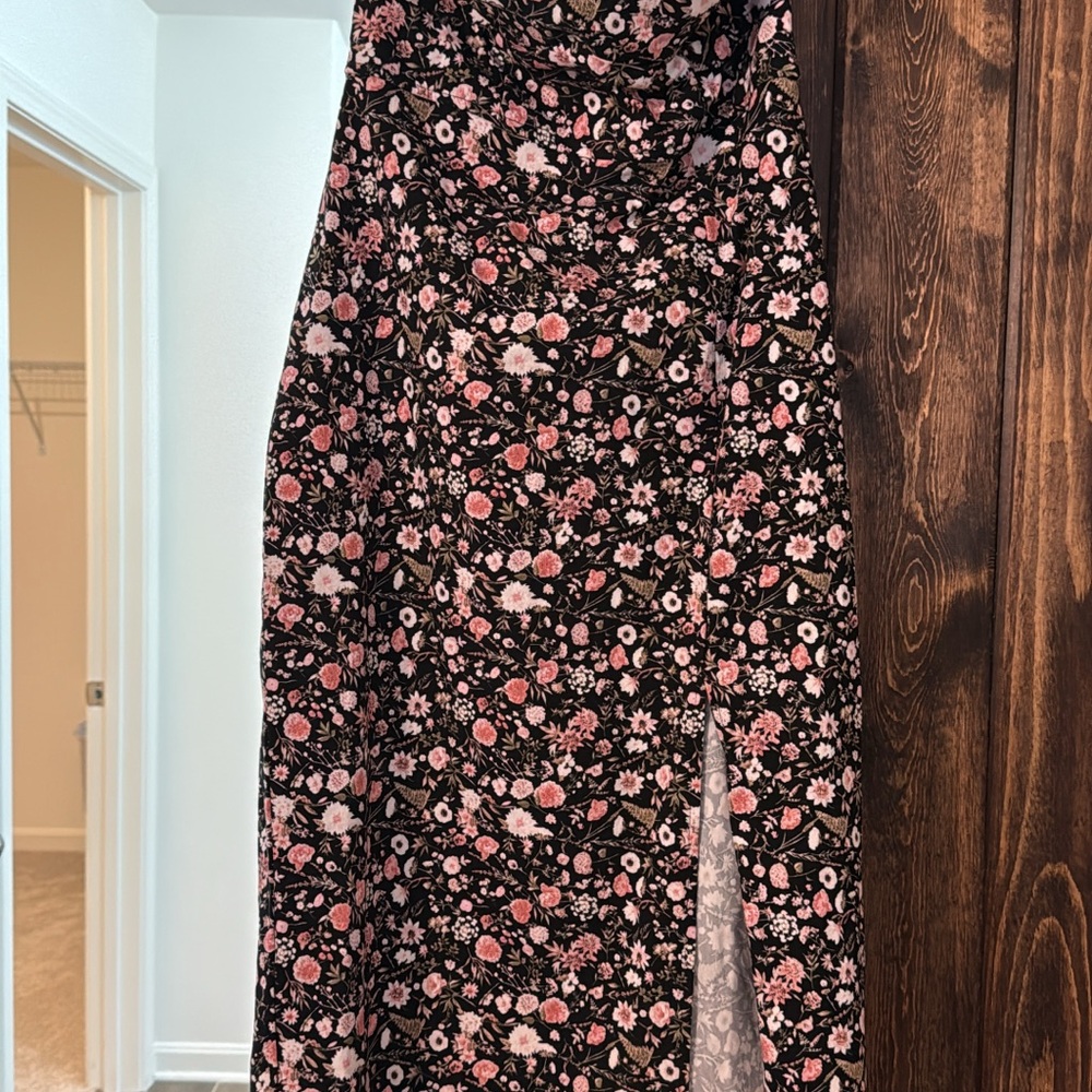 Altar'd State Floral Maxi Dress - Black and Pink